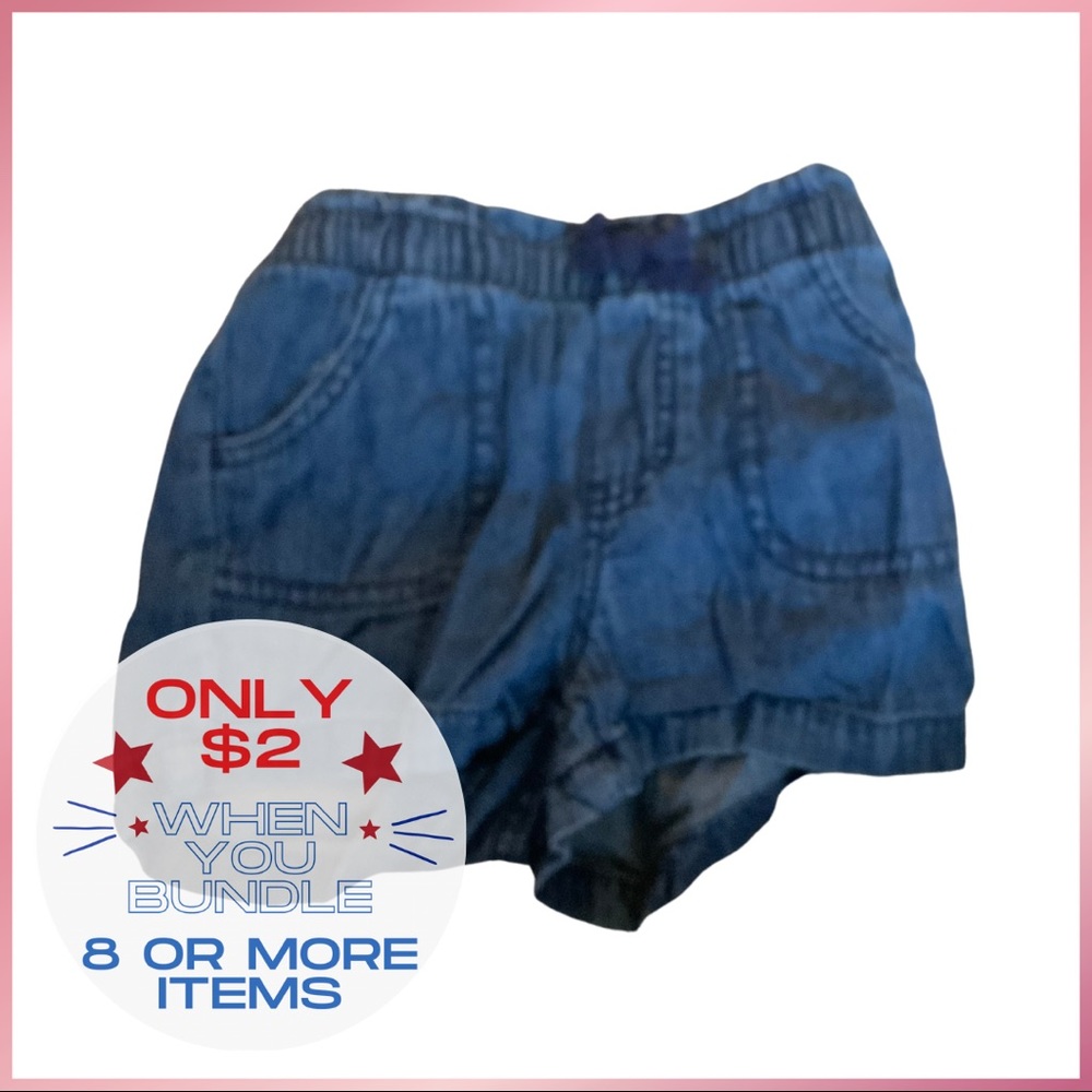 Soft denim color shorts with elastic waist band